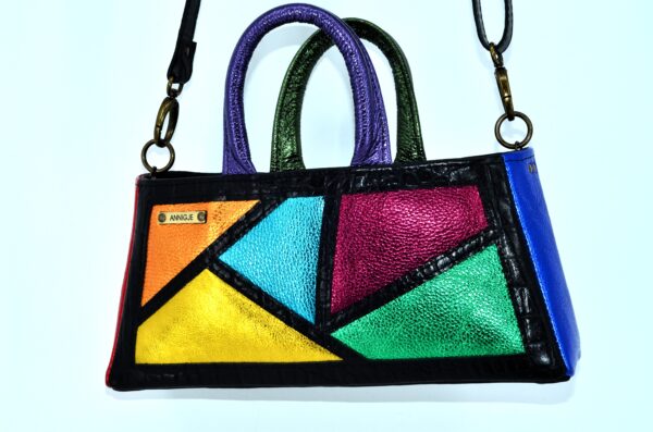 Multicolor metallic handtas